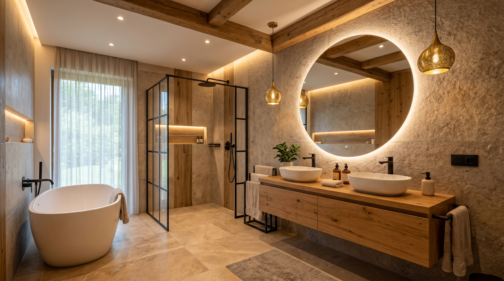 Alpine chalet wellness — Dizajnové kúpeľne architektonické osvetlenie