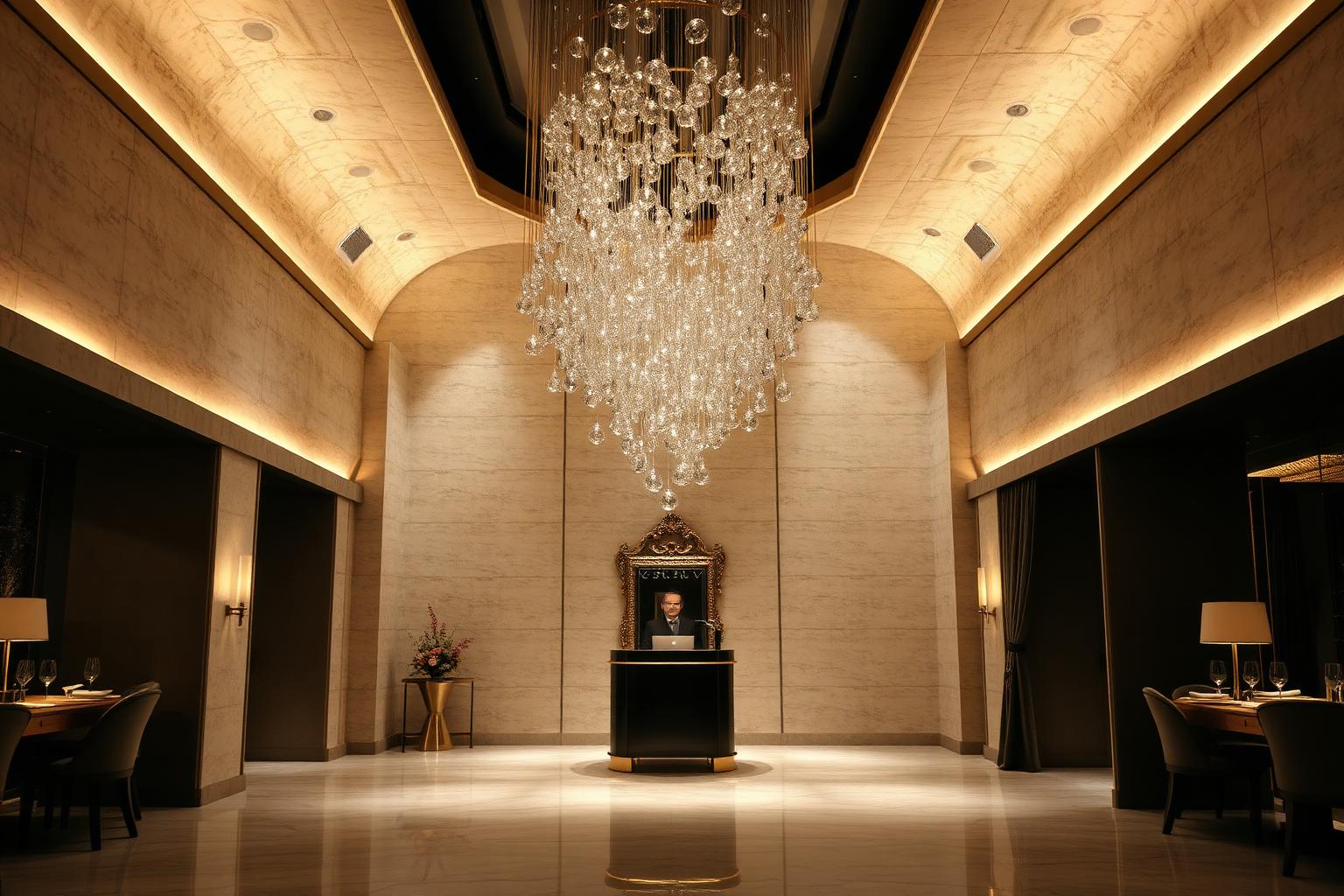 Foyer & host stand — Fine dining reštaurácia architektonické osvetlenie
