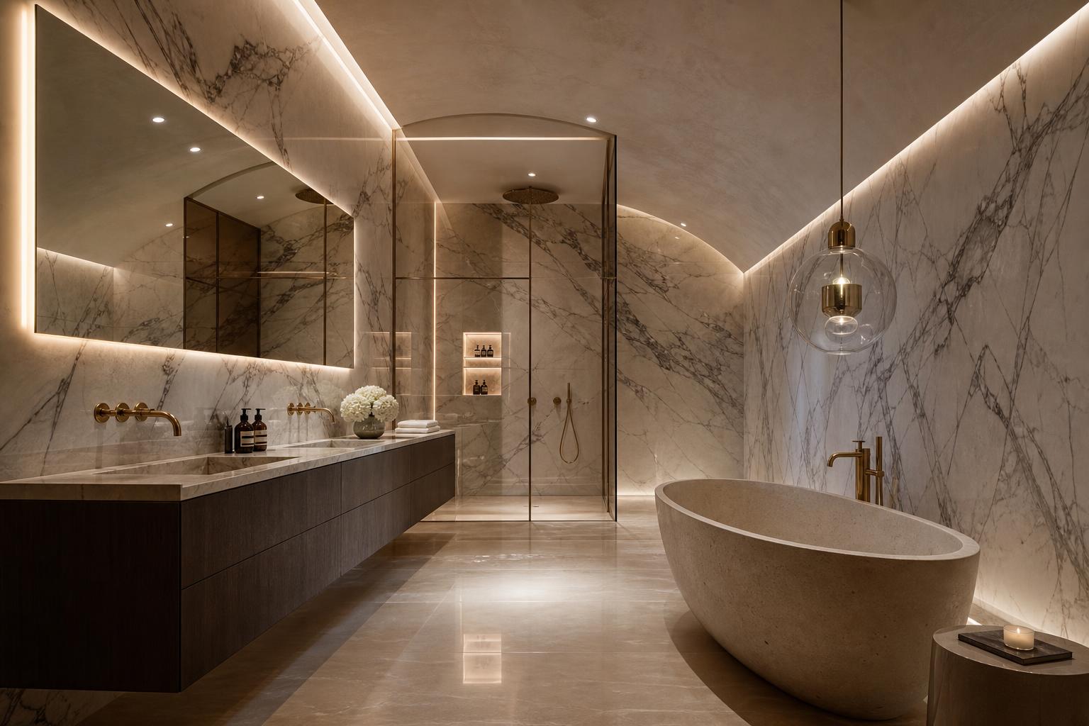 Spa kúpeľňa — Penthouse Bratislava architektonické osvetlenie